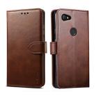 For Google Pixel 3a GUSSIM Business Style Horizontal Flip Leather Case with Holder & Card Slots & Wallet(Brown) - 1