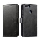 For Huawei P Smart GUSSIM Business Style Horizontal Flip Leather Case with Holder & Card Slots & Wallet(Black) - 1