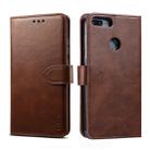 For Huawei P Smart GUSSIM Business Style Horizontal Flip Leather Case with Holder & Card Slots & Wallet(Brown) - 1