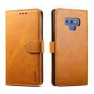 For Galaxy Note 9 GUSSIM Business Style Horizontal Flip Leather Case with Holder & Card Slots & Wallet(Khaki) - 1