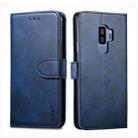 For Galaxy S9 GUSSIM Business Style Horizontal Flip Leather Case with Holder & Card Slots & Wallet(Blue) - 1