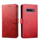 For Galaxy S10+ GUSSIM Business Style Horizontal Flip Leather Case with Holder & Card Slots & Wallet(Red) - 1