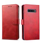 For Galaxy S10 GUSSIM Business Style Horizontal Flip Leather Case with Holder & Card Slots & Wallet(Red) - 1