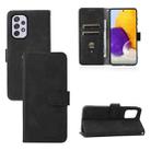 For Samsung Galaxy A13 4G Skin Feel Magnetic Buckle Calf Texture PU Phone Case(Black) - 1