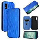 For Sharp Aquos Wish SHG06 Carbon Fiber Texture Horizontal Flip PU Phone Case(Blue) - 1