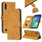For Galaxy  A10 M10  Matching Color Frosted Texture Horizontal Flip PU Leather Case with Holder & Card Slots & Lanyard(Yellow) - 1