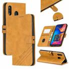 For Galaxy A20 & A30 Matching Color Frosted Texture Horizontal Flip PU Leather Case with Holder & Card Slots & Lanyard(Yellow) - 1
