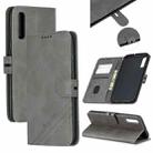 For Galaxy A50 Matching Color Frosted Texture Horizontal Flip PU Leather Case with Holder & Card Slots & Lanyard(Gray) - 1