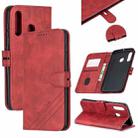 For Galaxy A60 & M40 Matching Color Frosted Texture Horizontal Flip PU Leather Case with Holder & Card Slots & Lanyard(Red) - 1