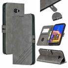 For Galaxy J4 Plus Matching Color Frosted Texture Horizontal Flip PU Leather Case with Holder & Card Slots & Lanyard(Gray) - 1