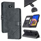 For Galaxy J4 Plus Matching Color Frosted Texture Horizontal Flip PU Leather Case with Holder & Card Slots & Lanyard(Black) - 1