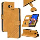 For Galaxy J4 Plus Matching Color Frosted Texture Horizontal Flip PU Leather Case with Holder & Card Slots & Lanyard(Yellow) - 1