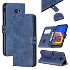 For Galaxy J4 Plus Matching Color Frosted Texture Horizontal Flip PU Leather Case with Holder & Card Slots & Lanyard(Blue) - 1