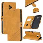For Galaxy J6 Plus Matching Color Frosted Texture Horizontal Flip PU Leather Case with Holder & Card Slots & Lanyard(Yellow) - 1