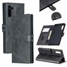 For Galaxy Note 10 Matching Color Frosted Texture Horizontal Flip PU Leather Case with Holder & Card Slots & Lanyard(Black) - 1