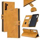 For Galaxy Note 10 Matching Color Frosted Texture Horizontal Flip PU Leather Case with Holder & Card Slots & Lanyard(Yellow) - 1