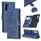 For Galaxy Note 10 Matching Color Frosted Texture Horizontal Flip PU Leather Case with Holder & Card Slots & Lanyard(Blue) - 1