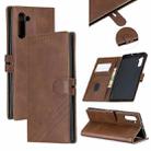 For Galaxy Note 10 Matching Color Frosted Texture Horizontal Flip PU Leather Case with Holder & Card Slots & Lanyard(Brown) - 1