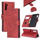 For Galaxy Note 10 Matching Color Frosted Texture Horizontal Flip PU Leather Case with Holder & Card Slots & Lanyard(Red) - 1