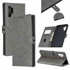 For Galaxy Note 10 Pro Matching Color Frosted Texture Horizontal Flip PU Leather Case with Holder & Card Slots & Lanyard(Gray) - 1