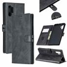 For Galaxy Note 10 Pro Matching Color Frosted Texture Horizontal Flip PU Leather Case with Holder & Card Slots & Lanyard(Black) - 1