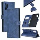 For Galaxy Note 10 Pro Matching Color Frosted Texture Horizontal Flip PU Leather Case with Holder & Card Slots & Lanyard(Blue) - 1