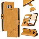 For Galaxy S8 Plus Matching Color Frosted Texture Horizontal Flip PU Leather Case with Holder & Card Slots & Lanyard(Yellow) - 1
