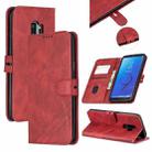 For Galaxy S9 Plus Matching Color Frosted Texture Horizontal Flip PU Leather Case with Holder & Card Slots & Lanyard(Red) - 1
