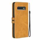 For Galaxy S10 Matching Color Frosted Texture Horizontal Flip PU Leather Case with Holder & Card Slots & Lanyard(Yellow) - 3