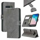 For Galaxy S10 Plus Matching Color Frosted Texture Horizontal Flip PU Leather Case with Holder & Card Slots & Lanyard(Gray) - 1
