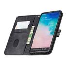 For Galaxy S10 Plus Matching Color Frosted Texture Horizontal Flip PU Leather Case with Holder & Card Slots & Lanyard(Black) - 5