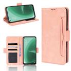 For OPPO A55s 5G JP Version Skin Feel Calf Pattern Leather Phone Case(Pink) - 1