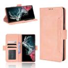 For Samsung Galaxy S22 Ultra 5G Skin Feel Calf Pattern Leather Phone Case(Pink) - 1