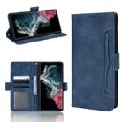 For Samsung Galaxy S22 Ultra 5G Skin Feel Calf Pattern Leather Phone Case(Blue) - 1