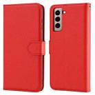 For Samsung Galaxy S21 5G Cross Texture Detachable Leather Phone Case(Red) - 1
