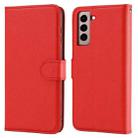For Samsung Galaxy S21+ 5G Cross Texture Detachable Leather Phone Case(Red) - 1