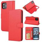 For iPhone 12 mini Cross Texture Detachable Leather Phone Case (Red) - 1