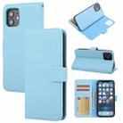 For iPhone 12 mini Cross Texture Detachable Leather Phone Case (Blue) - 1