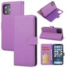 For iPhone 12 mini Cross Texture Detachable Leather Phone Case (Purple) - 1