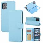 For iPhone 12 / 12 Pro Cross Texture Detachable Leather Phone Case(Blue) - 1