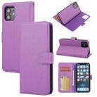 For iPhone 12 / 12 Pro Cross Texture Detachable Leather Phone Case(Purple) - 1