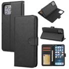 For iPhone 12 Pro Max Cross Texture Detachable Leather Phone Case(Black) - 1
