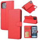 For iPhone 12 Pro Max Cross Texture Detachable Leather Phone Case(Red) - 1