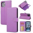 For iPhone 12 Pro Max Cross Texture Detachable Leather Phone Case(Purple) - 1