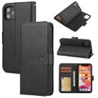 For iPhone 11 Pro Cross Texture Detachable Leather Phone Case(Black) - 1