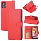 For iPhone 11 Pro Cross Texture Detachable Leather Phone Case(Red) - 1