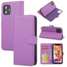 For iPhone 11 Pro Cross Texture Detachable Leather Phone Case(Purple) - 1