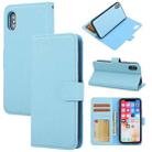 For iPhone X / XS Cross Texture Detachable Leather Phone Case(Blue) - 1