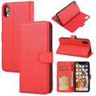 For iPhone XR Cross Texture Detachable Leather Phone Case(Red) - 1