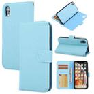 For iPhone XR Cross Texture Detachable Leather Phone Case(Blue) - 1